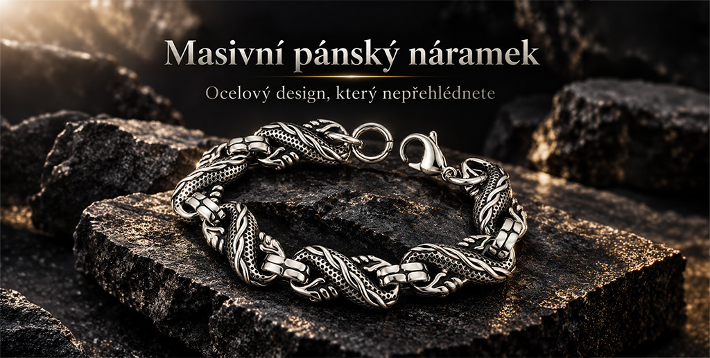 Dravorn – masivní pánský ocelový náramek s dračím designem (5)